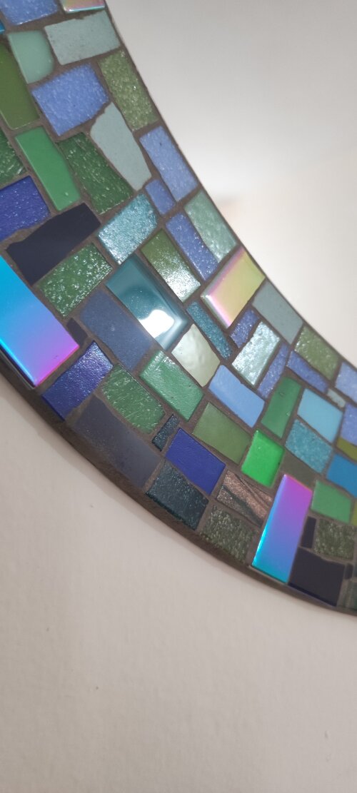 Espelho Redondo com Moldura em Mosaico