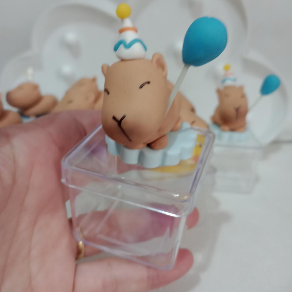 Lembrancinha Capivara de Biscuit Caixinha Acrílica