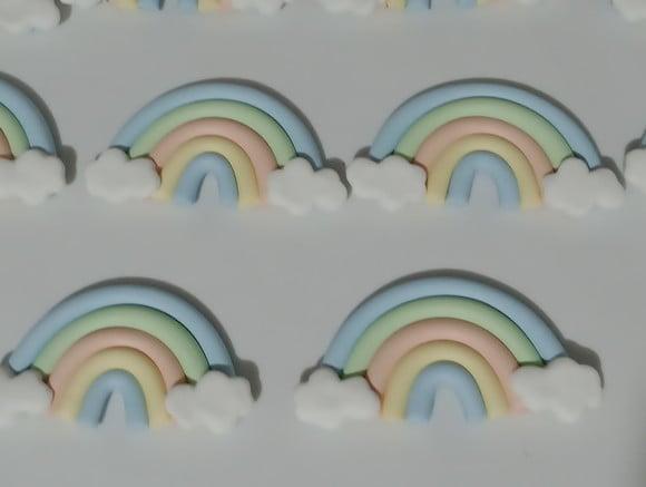 Aplique Arco-íris G de Biscuit para Lembrancinhas