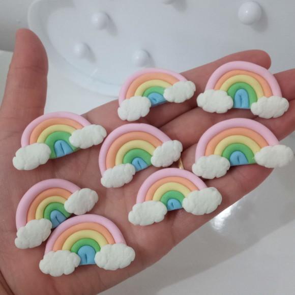 Aplique Arco-íris Mini em Biscuit Dez Peças
