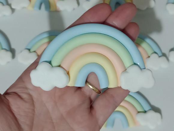 Aplique Arco-íris G de Biscuit para Lembrancinhas