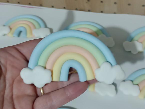 Aplique Arco-íris G de Biscuit para Lembrancinhas