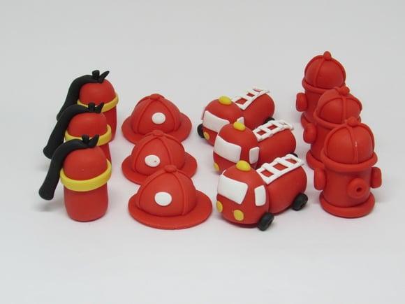 Aplique Bombeiros de Biscuit para Lembrancinhas