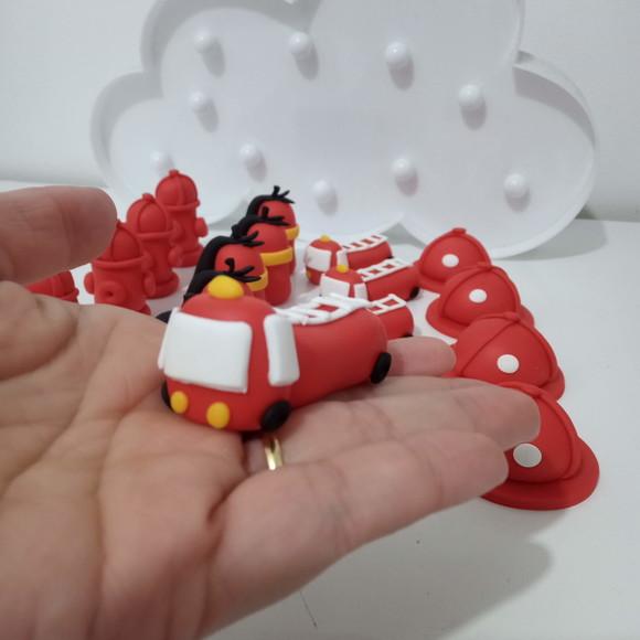 Aplique Bombeiros de Biscuit para Lembrancinhas