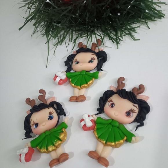Aplique Boneca de Natal para Laços ou Lembrancinhas