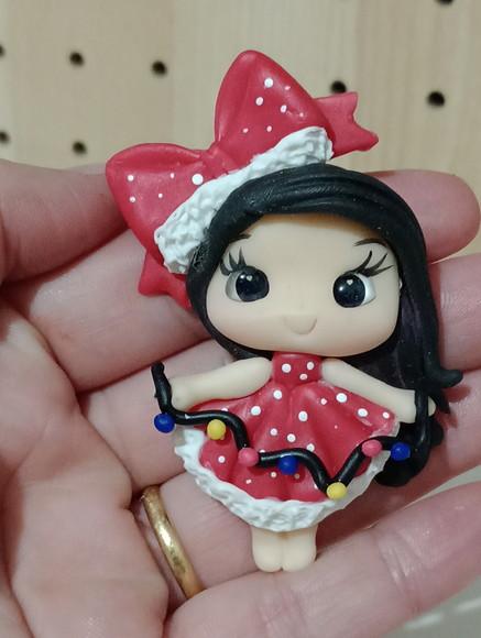 Aplique Boneca de Natal para Laços ou Lembrancinhas