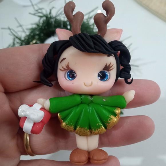 Aplique Boneca de Natal para Laços ou Lembrancinhas