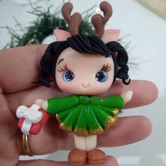 Aplique Boneca de Natal para Laços ou Lembrancinhas
