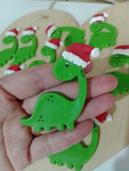 Aplique Dinossauro Papai Noel