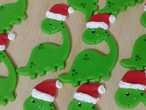 Aplique Dinossauro Papai Noel
