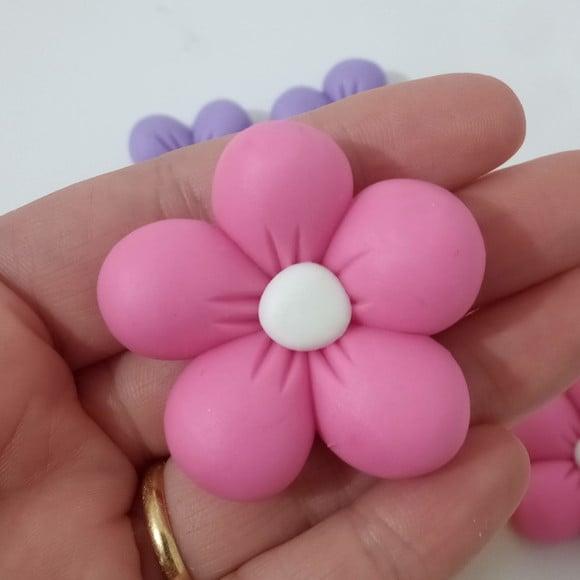Aplique Florzinha Gordinha de Biscuit para Lembrancinhas