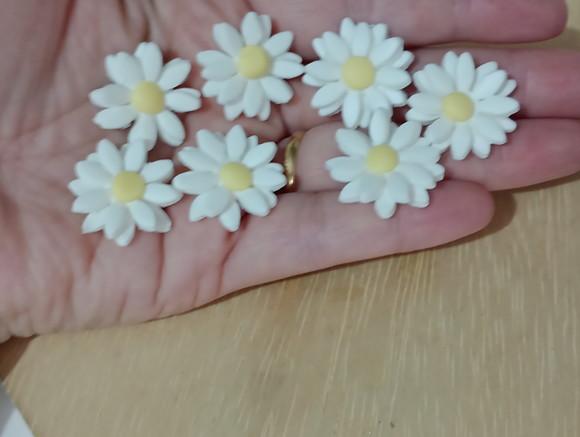 Aplique Mini Margarida de Biscuit Quinze Peças