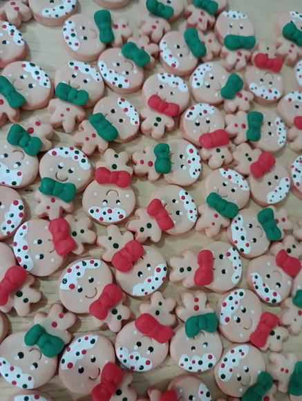 Aplique Natal Biscoito de Gengibre Vinte Peças Biscuit