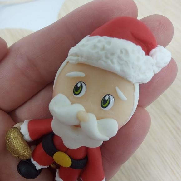 Aplique Papai Noel de Biscuit para Lembrancinhas ou Laços