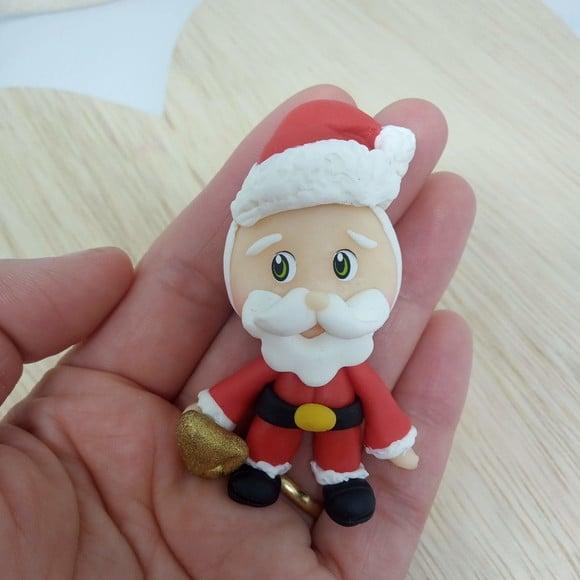 Aplique Papai Noel de Biscuit para Lembrancinhas ou Laços