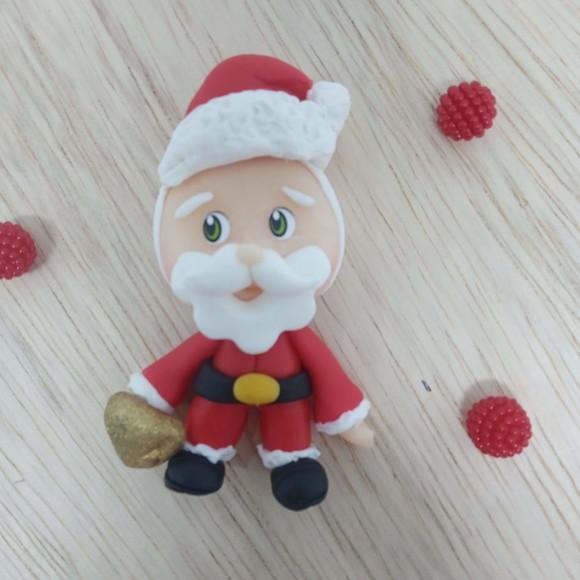 Aplique Papai Noel de Biscuit para Lembrancinhas ou Laços