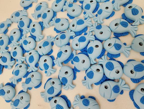 Aplique Peixinho de Biscuit para Lembrancinhas Dez Peças