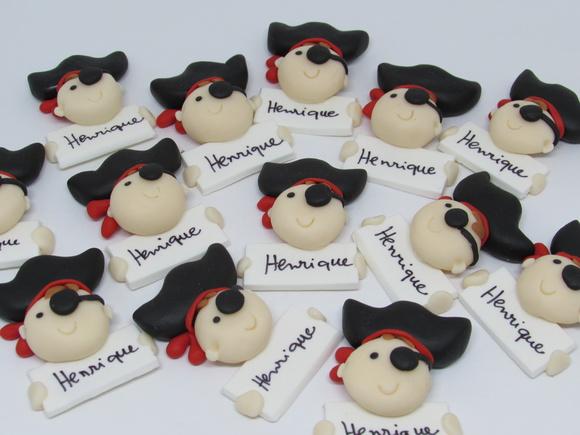 Aplique Pirata de Biscuit para Lembrancinhas com Nome