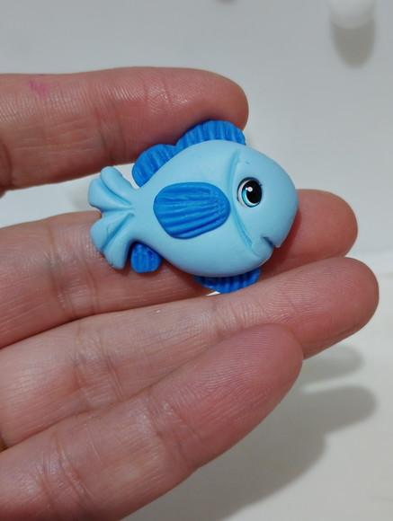 Aplique Peixinho de Biscuit para Lembrancinhas Dez Peças