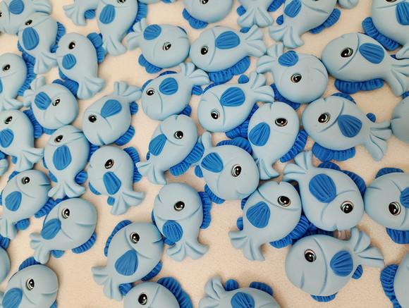 Aplique Peixinho de Biscuit para Lembrancinhas Dez Peças