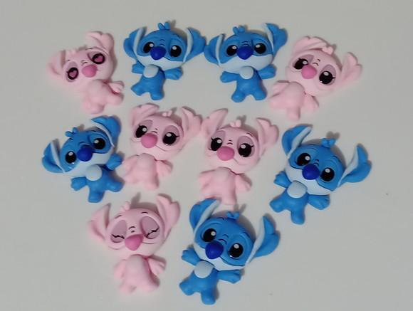 Aplique Stitch e Angel para Lembrancinhas