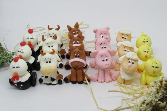 Aplique Tema Fazendinha de Biscuit para Lembrancinhas