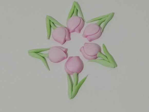 Aplique Tulipa de Biscuit para Lembrancinhas
