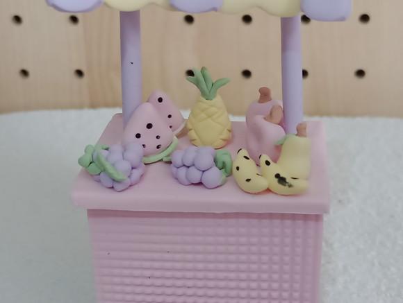 Barraquinha de Frutas de Biscuit para Decoração Duas Peças
