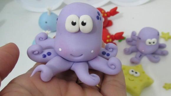 Bichinhos Fundo do Mar de Biscuit para Lembrancinhas