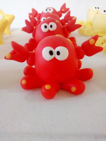 Bichinhos Fundo do Mar de Biscuit para Lembrancinhas