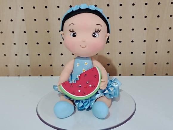 Boneca de Biscuit para Decoração Festa Frutinhas
