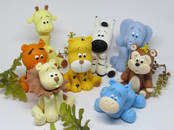 Bichinhos Safari Decorativos Oito Peças