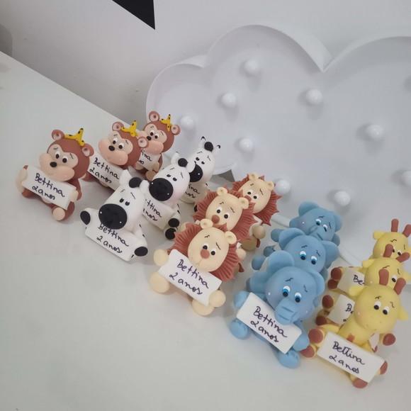 Bichinhos Safari de Biscuit com Nome para Lembrancinhas