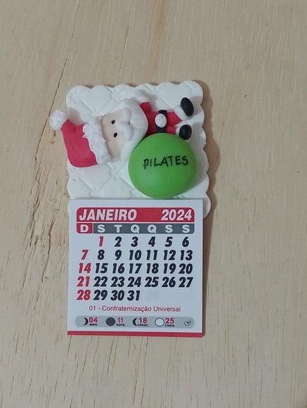 Calendário 2026 com Tema Pilates Papai Noel de Biscuit