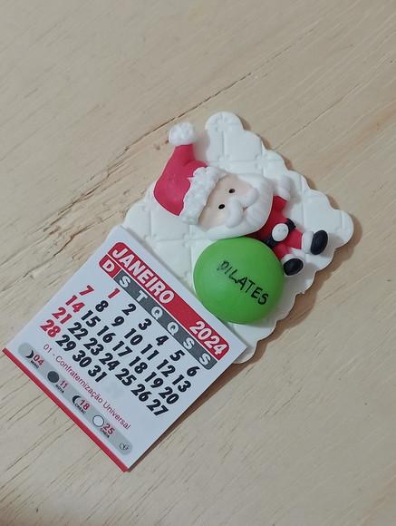 Calendário 2026 com Tema Pilates Papai Noel de Biscuit