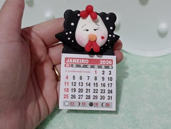 Calendário 2026 Galinha de Biscuit
