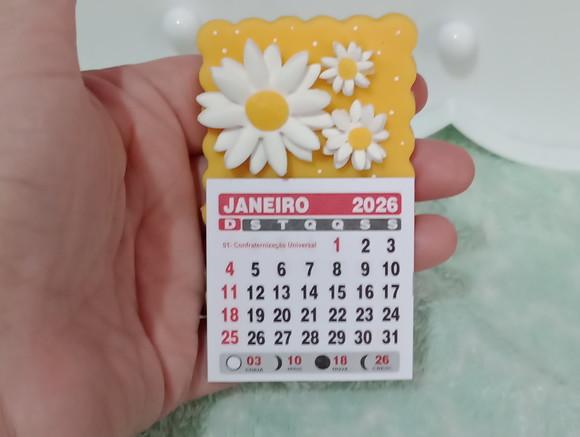 Calendário 2026 Margaridas de Biscuit