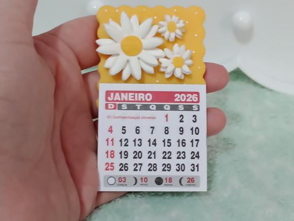 Calendário 2026 Margaridas de Biscuit
