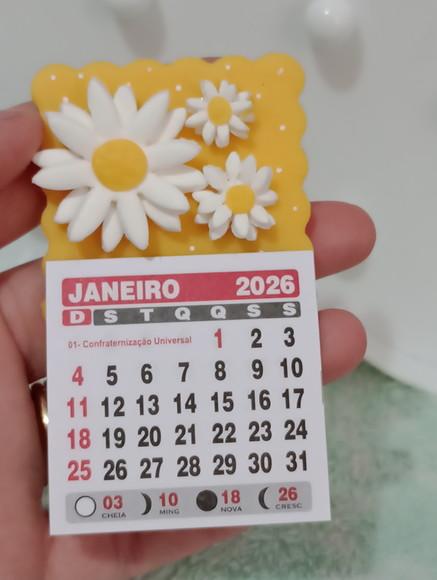 Calendário 2026 Margaridas de Biscuit