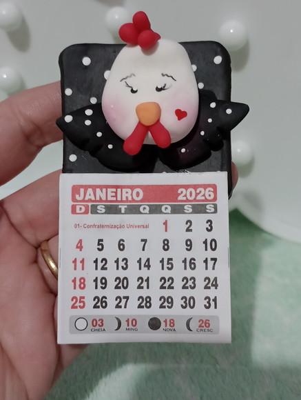 Calendário 2026 Galinha de Biscuit