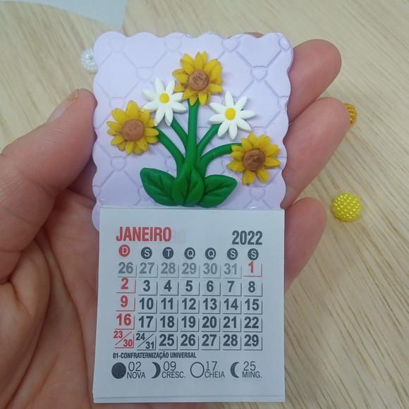 Calendário 2026 Margaridas e Girassóis de Biscuit
