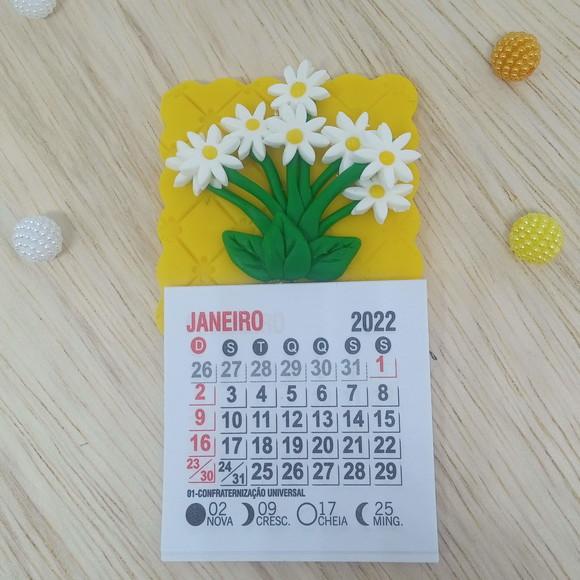 Calendário 2026 Margaridas de Biscuit