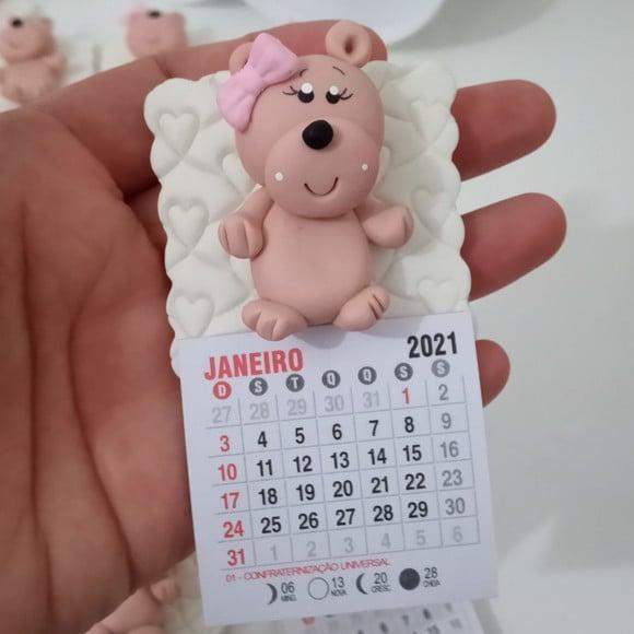 Calendário 2026 Ursinha de Biscuit