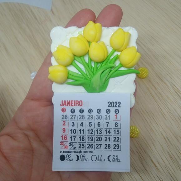 Calendário 2026 Tulipas Amarelas de Biscuit