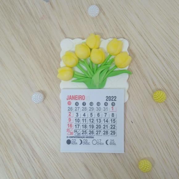 Calendário 2026 Tulipas Amarelas de Biscuit