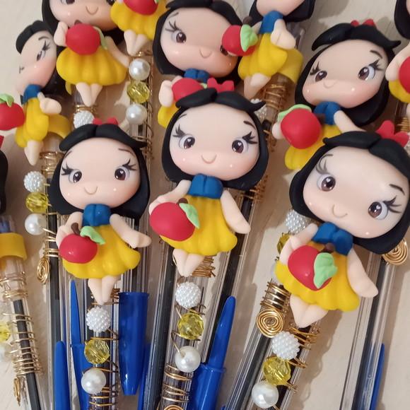 Caneta Decorada Branca de Neve de Biscuit