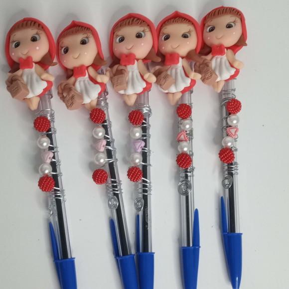 Caneta Chapeuzinho Vermelho de Biscuit Lembrancinha