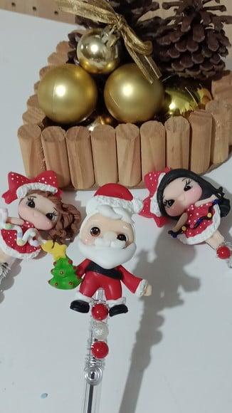 Caneta Decorada de Biscuit Tema de Natal