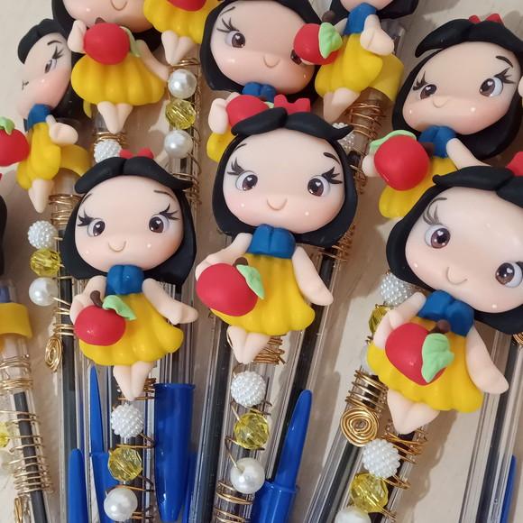 Caneta Decorada Branca de Neve de Biscuit