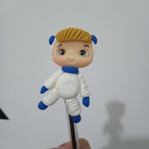 Caneta com Ponteira de Biscuit Tema Astronauta
